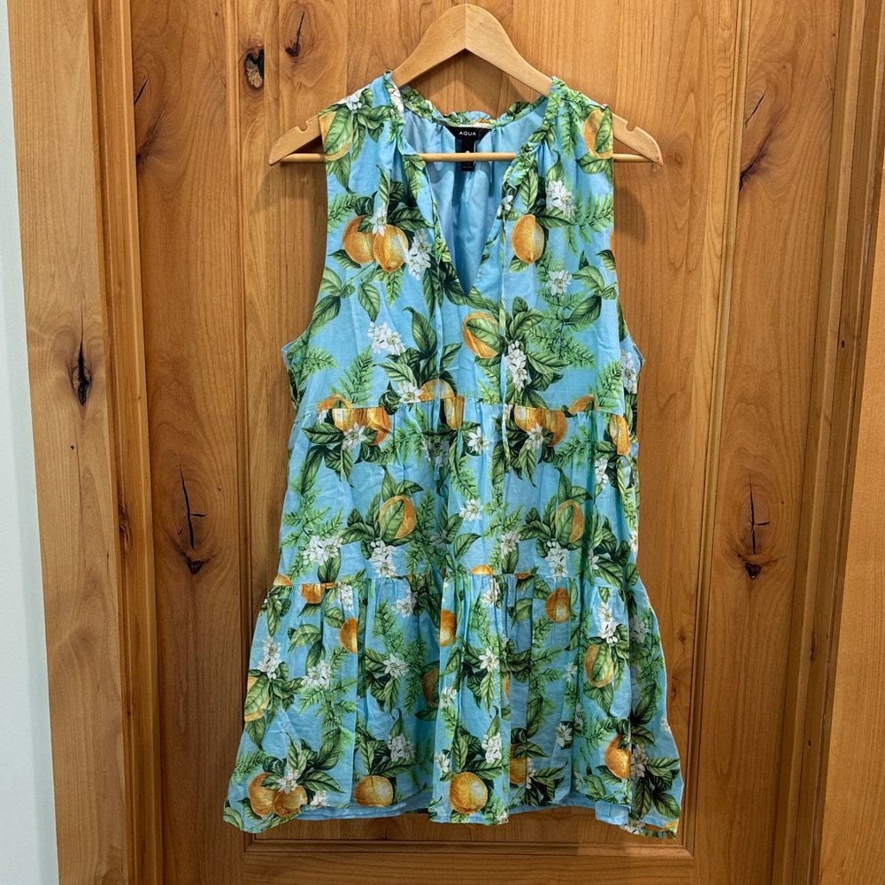 Aqua Vibrant Blue Dress with Colorful Accents